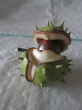 Porcelain Model of a Horse Chestnut Pod and the seeds ( Conkers)