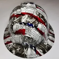 NEW FULL BRIM Hard Hat custom hydro dipped in 2nd amendment we the people usa