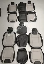 Black & Gray Leather Seat Covers for Ford F250 F350 XLT SuperCrew Limited Style