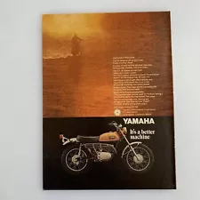 1969 Yamaha 250 Single Enduro DT-1B Motorcycle Print Ad Original Vintage 250cc