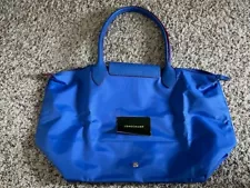 USED ONCE, GENTLY USED, Longchamp Le Pliage designer travel bag/tote blue- CHEAP