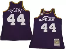 1974-75 Pistol Pete Maravich #44 Jazz Mens Mitchell & Ness Swingman Jersey $130