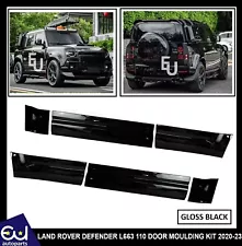 LOWER DOOR MOULDING 6PC KIT GLOSS BLACK FOR LAND ROVER DEFENDER L663 110 2020-23