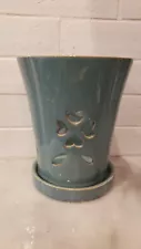 Blue/ Slate Ceramic Orchid Pot Glossy Glaze Flower Pot