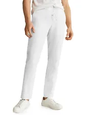 Mens Premium Soft Linen Pants Wrinkle Resistant Flat Front Classic Slacks