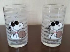 Not For Sale Item! PEANUTS SNOOPY Glass Coffee Mug Cup Set of 2 F/S