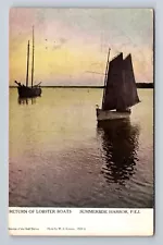 Summerside Harbor PEI Prince Edward Island Canada Lobster Boats Vintage Postcard