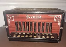 Antique button box accordion Invicta vintage playable