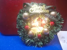 HOLLY WREATH WITH FLASHING LIGHTS FOR A DOLLS HOUSE