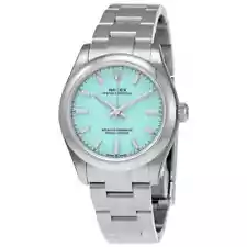 Rolex Oyster Perpetual 31 Automatic Chronometer Turquoise Blue Dial Ladies Watch