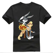 NEW Bugs Bunny Slap FUNNY T-shirt Black Short Sleeve S to 5XL JJ3460