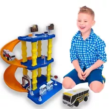 Kids 21 Pcs 3 Level Truck Race Track Toy Set Ramp Racing Toy for Boys & Girls