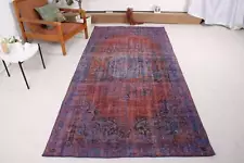 Oushak Rugs, Turkish Rug, Wool Rugs, 4.4x9.2 ft Large Rug, Vintage Rug