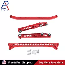 Rear Lower Control Arm Subframe Brace Tie Bar Kit For 92-95 Honda Civic EG Red