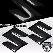 2 X 2" MOTO/BIKE 3D POLISH/SHINY EMBLEM DECAL LOGO FENDER STICKER SUZUKI BLACK (For: 2001 Suzuki GSXR600)