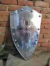 Medieval Templar Crusader Knight Metal Shield Armour Battle Ready Sca Larp