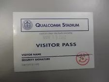 Visitor pass sticker for Qualcomm Stadium in San Diego Nov 13/02