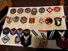 LOT OF 26 VINTAGE ORIGINAL US MILITARY PATCHES NOS! ATTIC FIND