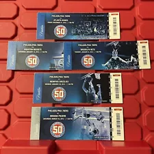 Philadelphia 76ers NBA Basketball 5 Ticket Stub Lot B Rockets Pacers 2012-13