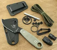 ESEE Izula II With Kit Fixed Knife 2.63" 1095HC Steel Tang Blade Micarta Handle