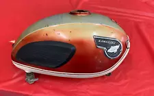 Vintage Kawasaki Samurai 250cc A1 Gas Tank w/Petcock, Badges, and Knee Pads