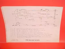 1958 CHEVROLET CORVETTE ROADSTER CONVERTIBLE HARDTOP VETTE FRAME DIMENSION CHART