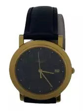 Quartz Watch Analog Leather BLK BLK External Belt