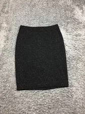 Ann Taylor Loft Short Pencil Skirt Womens Size 0 Gray Black Cheetah Print