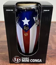 Latin Percussion MINI Conga 11”Tall With Puerto Rico Flag Design.