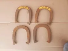 Set Of 4 Iron Horseshoes Diamond Duluth Rusty Game