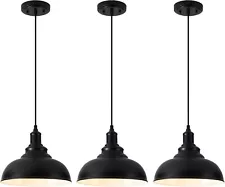 3-Pack Farmhouse Pendant Light Adjustable for Kitchen Island Industrial Hanging