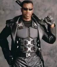 Men Blade Wesley Snipes Military Tactical Combat Cosplay Halloween Leather Vest