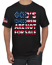 Gods Children Are Not For Sale American Flag Letters Men Graphic Tshirt