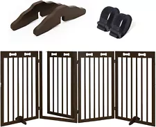 Wooden Dog Gate Freestanding Pet Gate for the House,Dog Fence Extra Wide