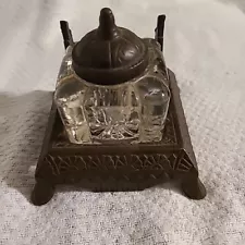 Antique Vintage Victorian Art Nouveau Inkwell PS&W Co.