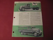 1930's? Mack Jr Rig Semi Truck Sales Sheet Brochure Booklet Catalog Old Original