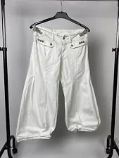 Marithe Francois Girbaud White Lagenlock Wide Capri Shots Size IT44 US29