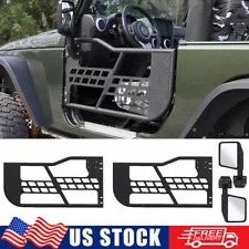 2 Pack Off Road Tubular Doors with Mirror for 1997-2006 Jeep Wrangler TJ 2-Door