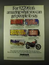 1987 Yamaha YX600 Radian Motorcycle Ad - Amazing