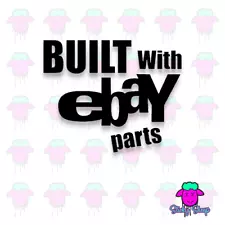 BUILT WITH EBAY PARTS Vag JDM Drift Dub Car Van Bumper Sticker Vinyl Decal 013