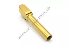 HGW Barrel for Glock 19 9mm High Polish Gold Titanium Nitride TiN - Flush Cut