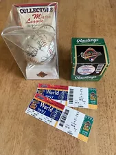 Vintage Cleveland Indians 1997 World Series Lot - Tickets and Baseballs