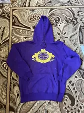 SUPREME LOVE OR HATE HOODED SWEATSHIRT HOODIE PURPLE GOLD