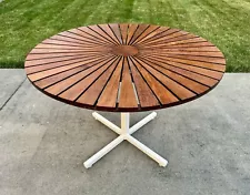 1960s Danish Modern Sunburst Teak Table BKS Denmark