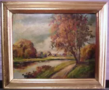 Antique Original Impressionism Landscape Oil Painting