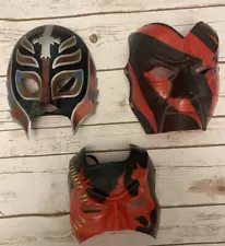 VTG WWF WWE 2002 Officially Licensed Plastic Kane Mask. Lot Of 3 Masks.