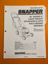 Snapper -20" *Series 0* Light Weight Walk Behind Mower (Parts Manual 06040) 1992