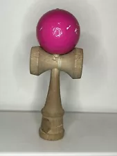 Natural Hard Wood kendama Hot Pink Ball Some Wear As Shown