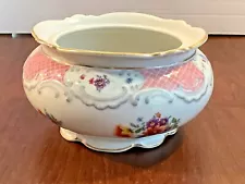 Vintage Schumann Bavaria Germany US Zone Planter Pot Multicolor Floral Gold Trim