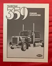 1985 Peterbilt "MODEL 359" - Original Truck Dealer Sales Brochure / Specs